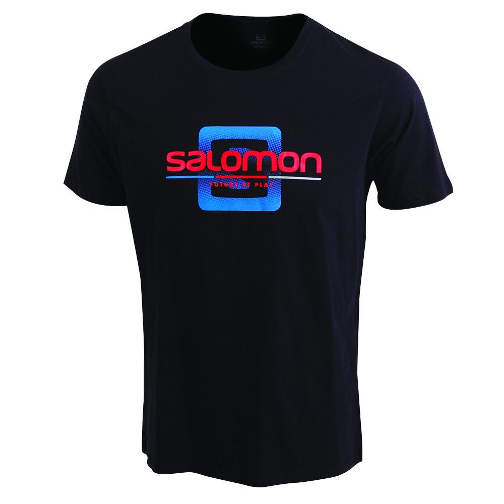 Salomon Singapore Mens T-shirts - FINISH LINE SS M Black | 76521-WJZH